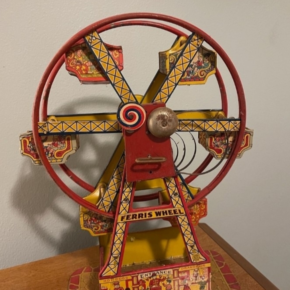 ANTIQUE J CHEIN & Co. HERCULES FERRIS WHEEL🛞 RARE COLLECTABLE in Red and Yellow